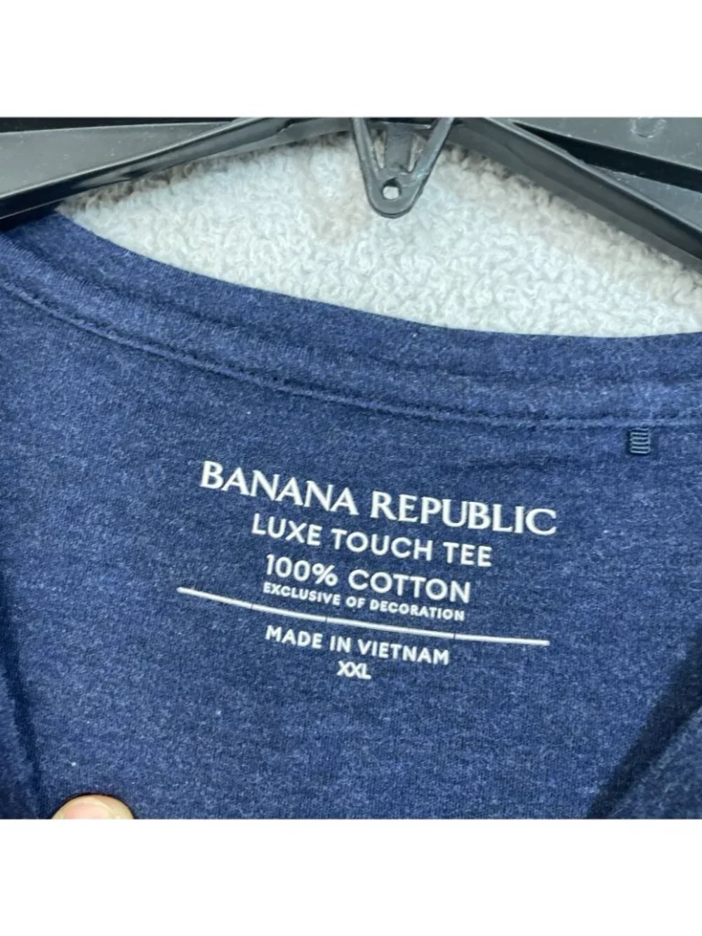 NWOT Banana Republic Men's XXL Blue Luxe Touch Tee 100% Cotton Crew Neck